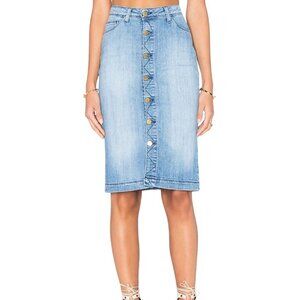 Revolve Aquaverde Norma Pencil Skirt In Worn Button Front Closure Size 36